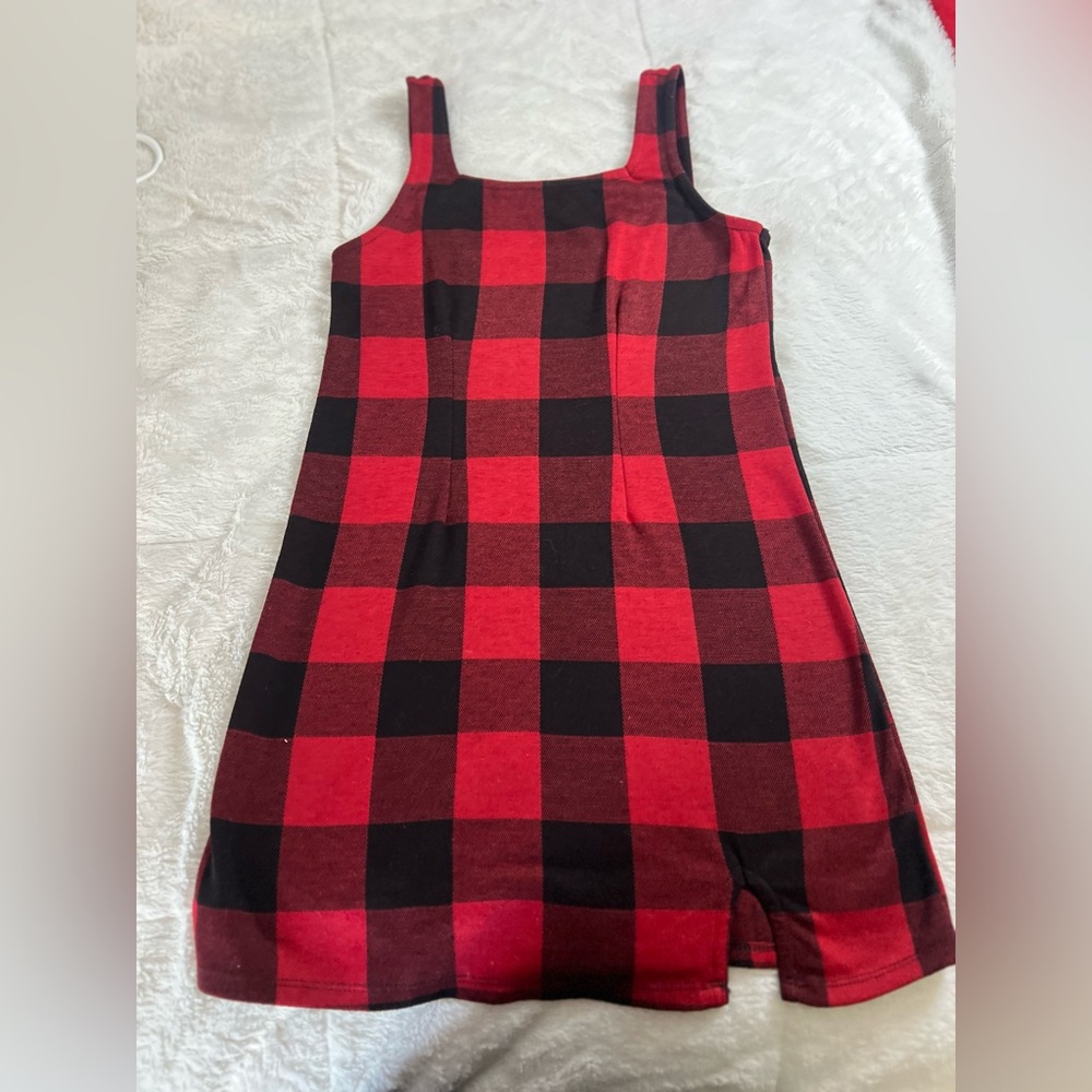 SO Red and Black Square Neck Sundress